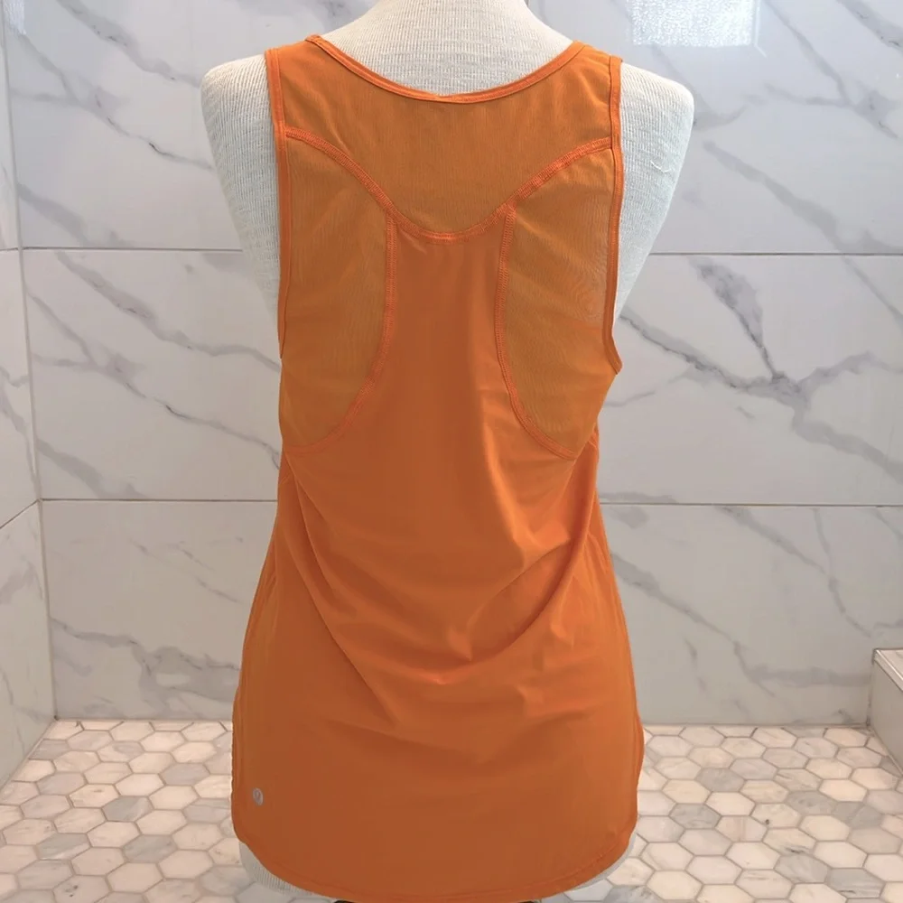 Lululemon Sculpt Tank II Vivid Amber Mesh Tank Top Women’s Size 8